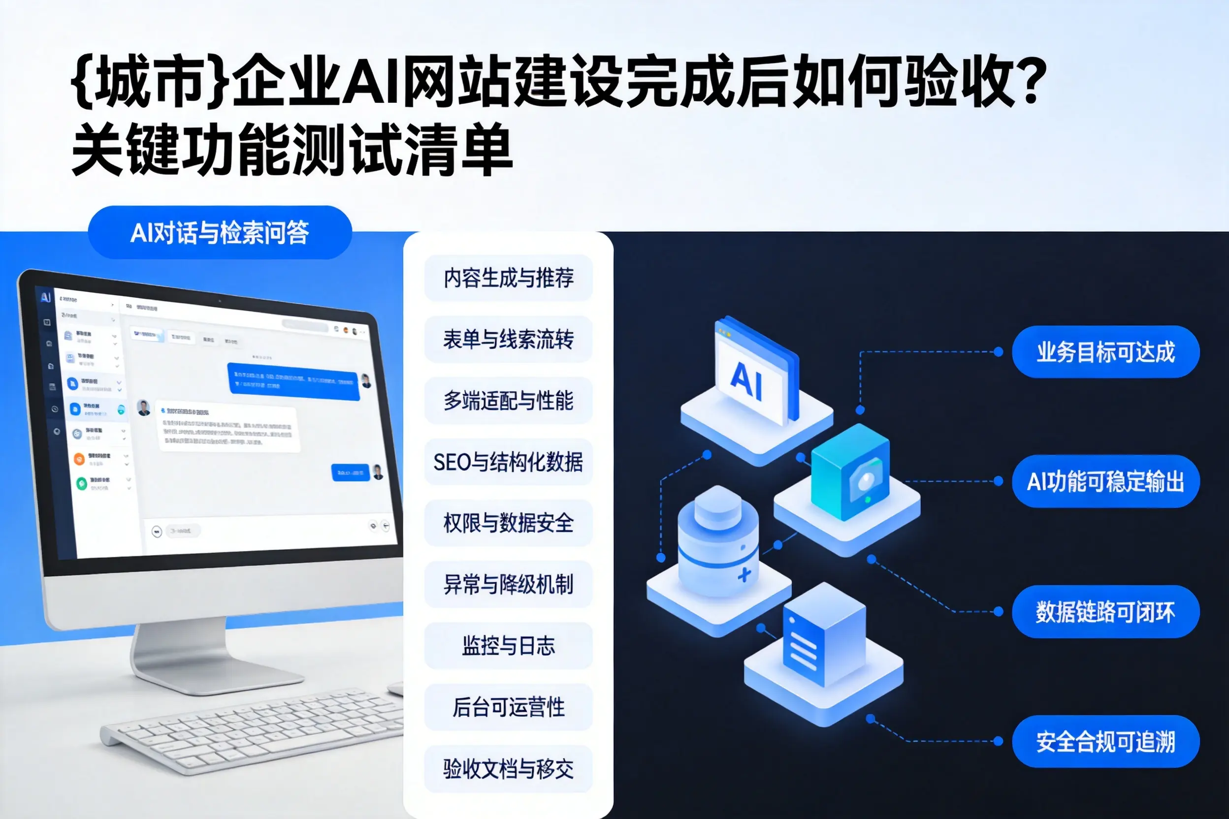 濮阳企业AI网站建设完成后如何验收？关键功能测试清单