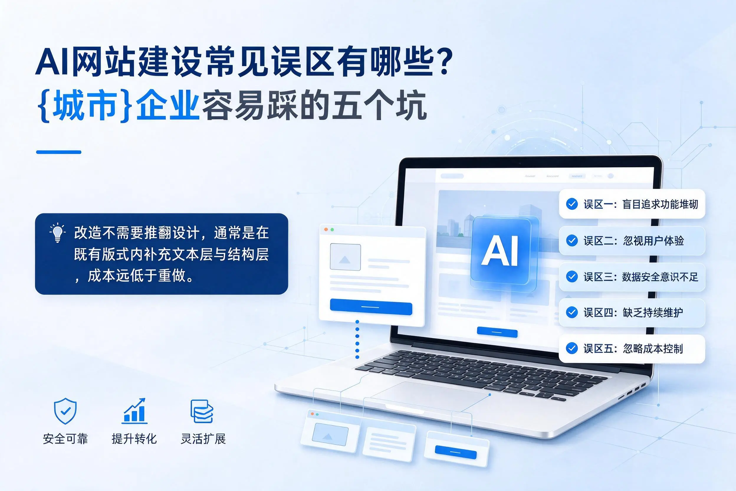 AI网站建设常见误区有哪些？濮阳企业容易踩的五个坑