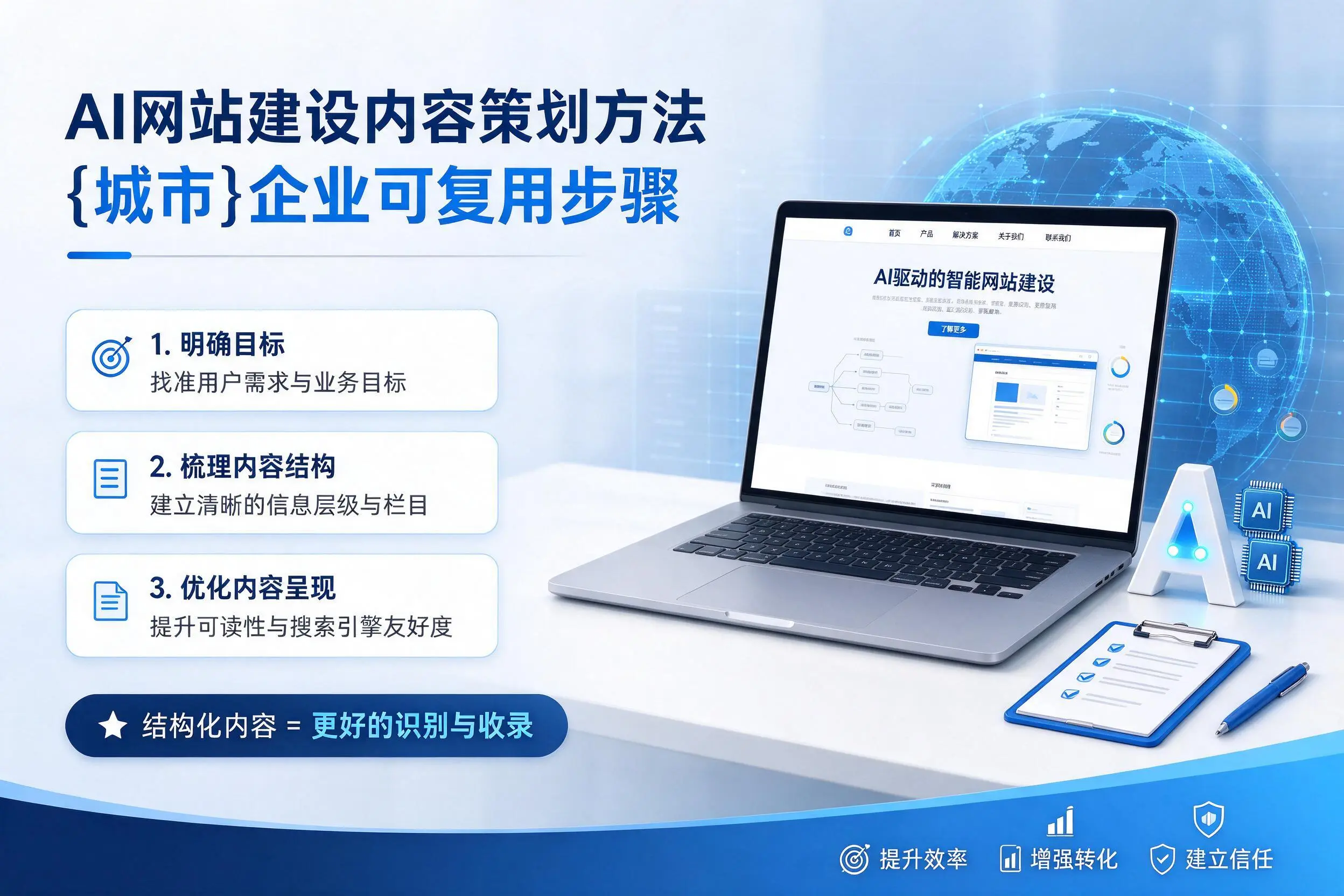 AI网站建设内容策划方法，濮阳企业可复用步骤